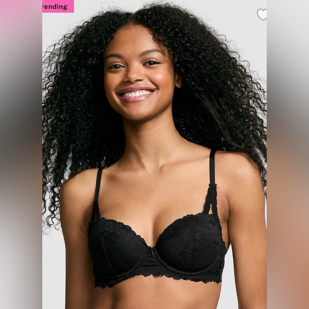 Lucky Brand Black Lace Underwire Push Up Bra